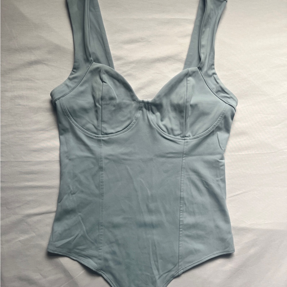 Dynamite Green Sleeveless Bustier Bodysuit